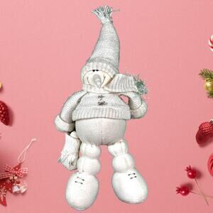 Snowman Plush Christmas Figure Weighted Feet Standing